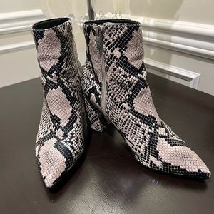 MARC FISHER Snakeskin Bootie